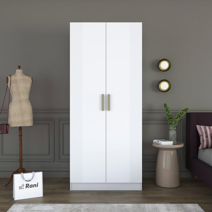 Hanah Home Armario Blanco con Estanterías Hanah Home Armario Blanco con Estanterías